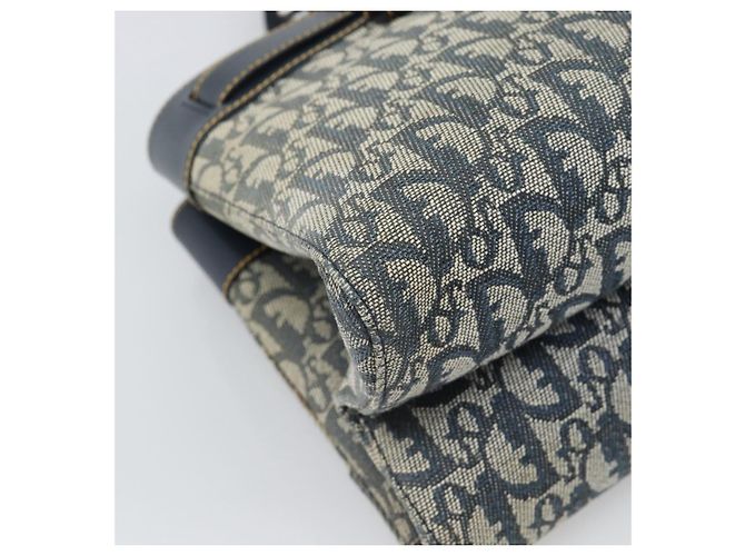 Borsa Christian Dior Trotter Canvas Blu Navy Argento Autentica 192691 - vista 16