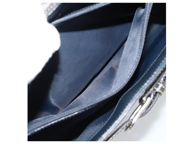 Borsa Christian Dior Trotter Canvas Blu Navy Argento Autentica 192691 - vista 22