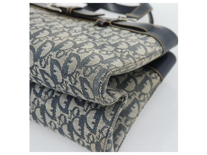 Borsa Christian Dior Trotter Canvas Blu Navy Argento Autentica 192691 - vista 9