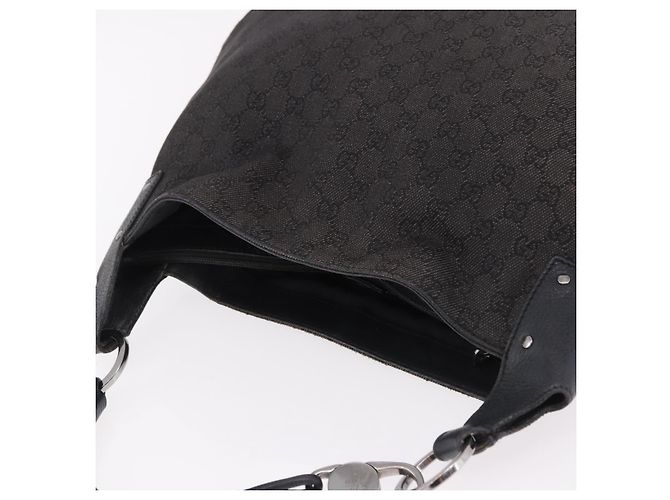 Borsa GUCCI GG Canvas Outlet Nera Argento 179777 Auth 191936 Nero - vista 6