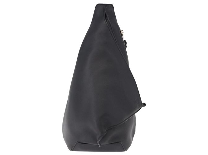 LOEWE Anton Schultertasche aus Leder Schwarz Silber Auth SW2640SM - Ansicht 13