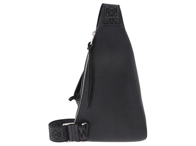 LOEWE Anton Schultertasche aus Leder Schwarz Silber Auth SW2640SM - Ansicht 2