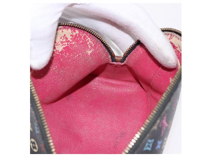 LOUIS VUITTON Monogram Multicolor Pochette Pouch Black M47355 LV Auth 192009 Nero - vista 20