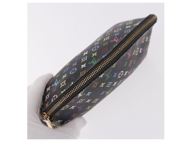 LOUIS VUITTON Monogram Multicolor Pochette Pouch Black M47355 LV Auth 192009 Nero - vista 5