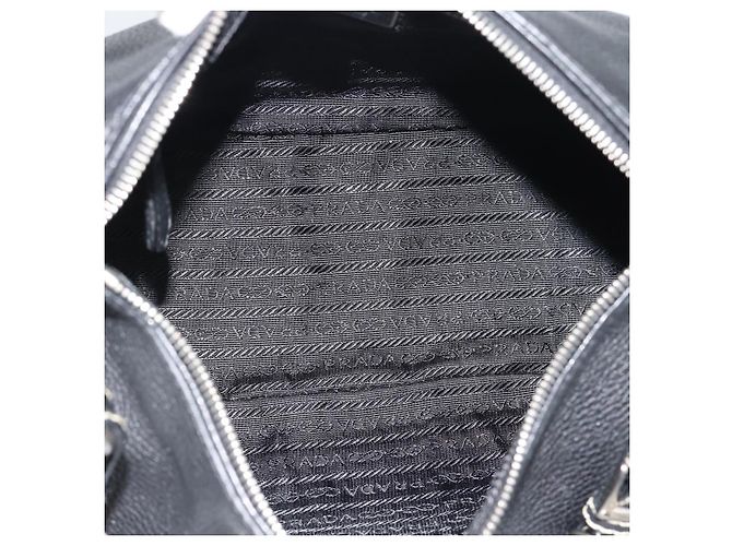 Borsa PRADA in pelle nera argento Auth 191866V Nero - vista 10