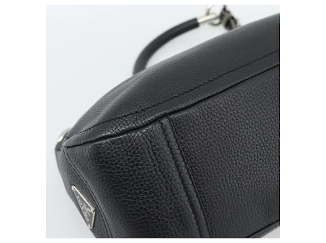 Borsa PRADA in pelle nera argento Auth 191866V Nero - vista 14