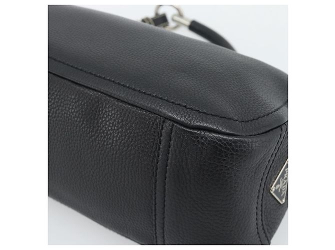 Borsa PRADA in pelle nera argento Auth 191866V Nero - vista 15