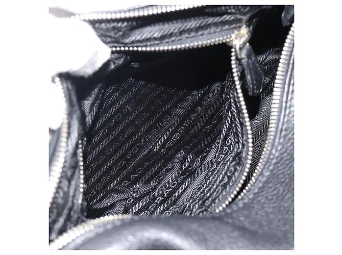 Borsa PRADA in pelle nera argento Auth 191866V Nero - vista 23