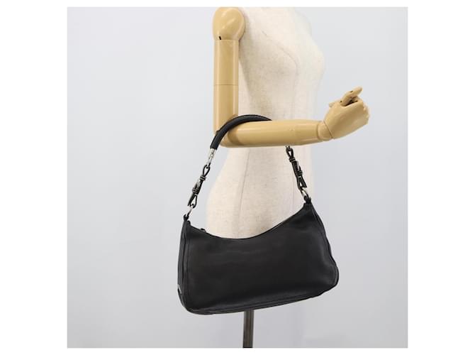 Borsa PRADA in pelle nera argento Auth 191866V Nero - vista 24