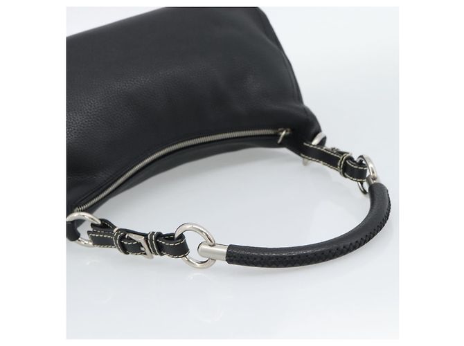 Borsa PRADA in pelle nera argento Auth 191866V Nero - vista 7