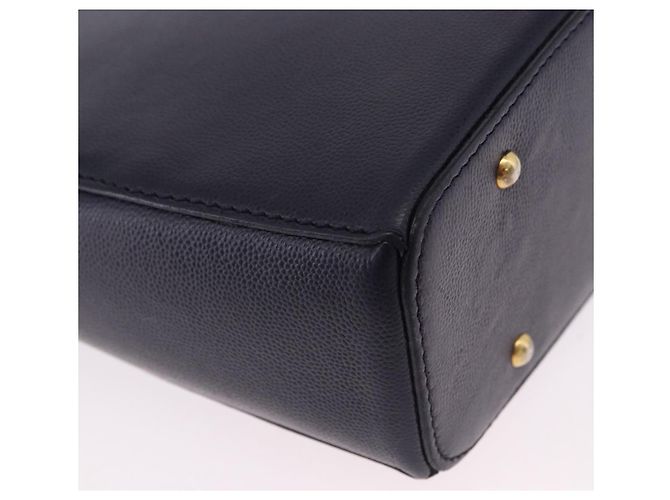 Céline Borsa a tracolla CELINE in pelle blu navy e oro Auth ka5240A D'oro - vista 15