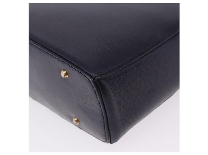 Céline Borsa a tracolla CELINE in pelle blu navy e oro Auth ka5240A D'oro - vista 16