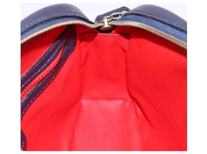 Céline Borsa a tracolla CELINE in pelle blu navy e oro Auth ka5240A D'oro - vista 18