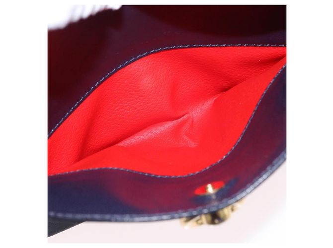Céline Borsa a tracolla CELINE in pelle blu navy e oro Auth ka5240A D'oro - vista 23