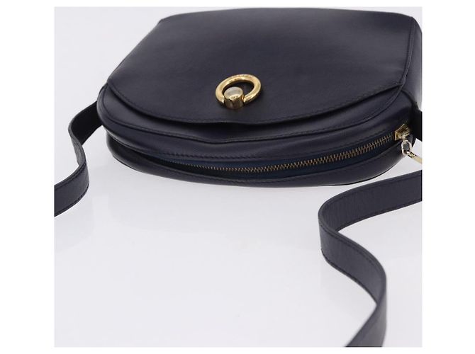 Céline Borsa a tracolla CELINE in pelle blu navy e oro Auth ka5240A D'oro - vista 6