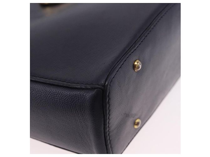 Céline Borsa a tracolla CELINE in pelle blu navy e oro Auth ka5240A D'oro - vista 9