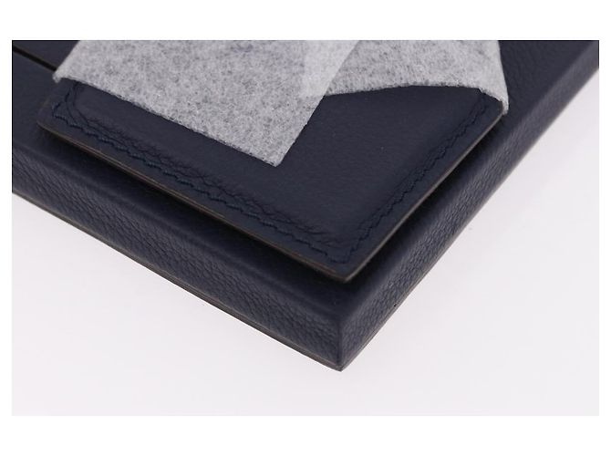 LOUIS VUITTON Cadre Photo Henri MM Cuir Navy R98155 Auth SW2644M Bleu Marine - vue 16