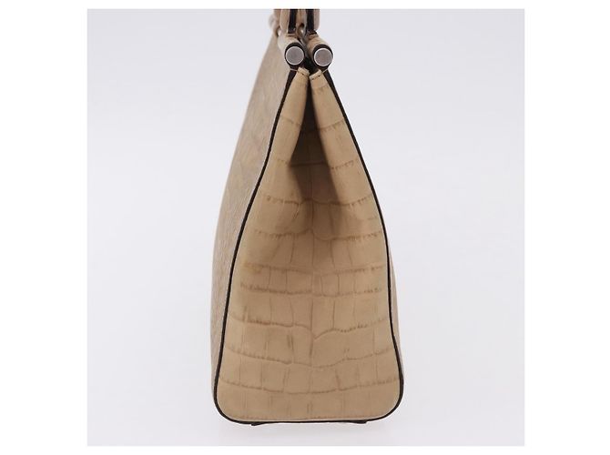 Bolso de mano Salvatore Ferragamo de cuero marrón plata Auth ka5316 Castaño - vista 4