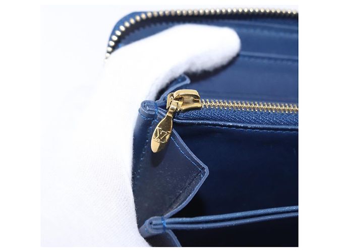 LOUIS VUITTON Monogram Vernis Zippy Long Wallet Grand blue M90047 Auth BA14414 Azul - vista 10
