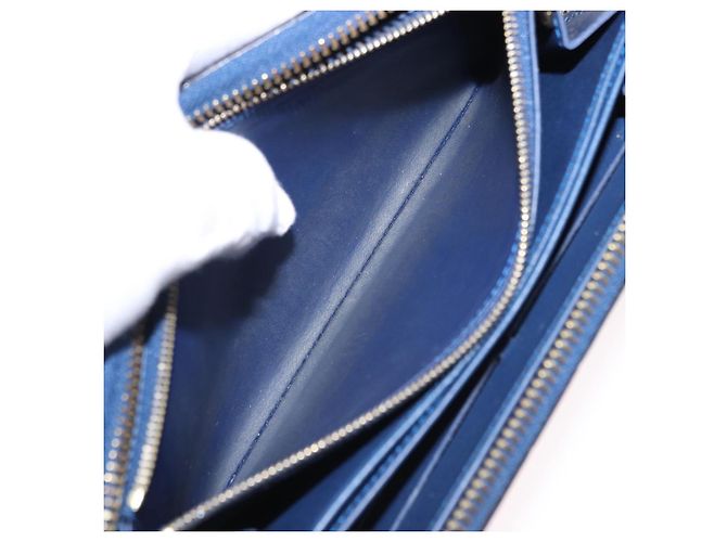 LOUIS VUITTON Monogram Vernis Zippy Long Wallet Grand blue M90047 Auth BA14414 Azul - vista 11