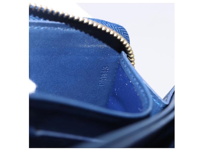 LOUIS VUITTON Monogram Vernis Zippy Long Wallet Grand blue M90047 Auth BA14414 Azul - vista 12