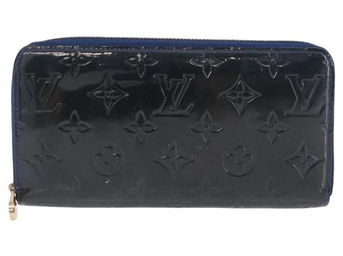LOUIS VUITTON Monogram Vernis Zippy Long Wallet Grand blue M90047 Auth BA14414 Azul - vista 13