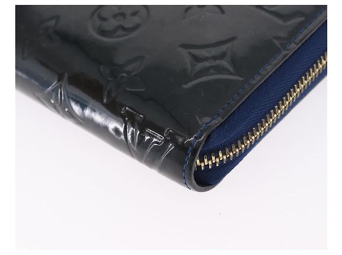 LOUIS VUITTON Monogram Vernis Zippy Long Wallet Grand blue M90047 Auth BA14414 Azul - vista 14