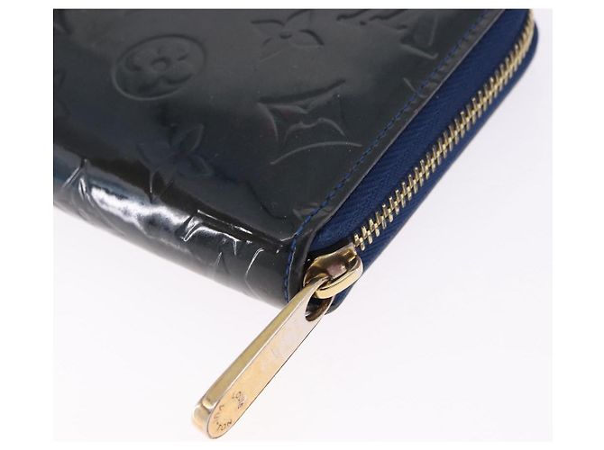 LOUIS VUITTON Monogram Vernis Zippy Long Wallet Grand blue M90047 Auth BA14414 Azul - vista 16