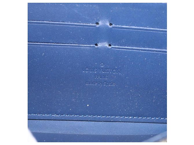 LOUIS VUITTON Monogram Vernis Zippy Long Wallet Grand blue M90047 Auth BA14414 Azul - vista 17