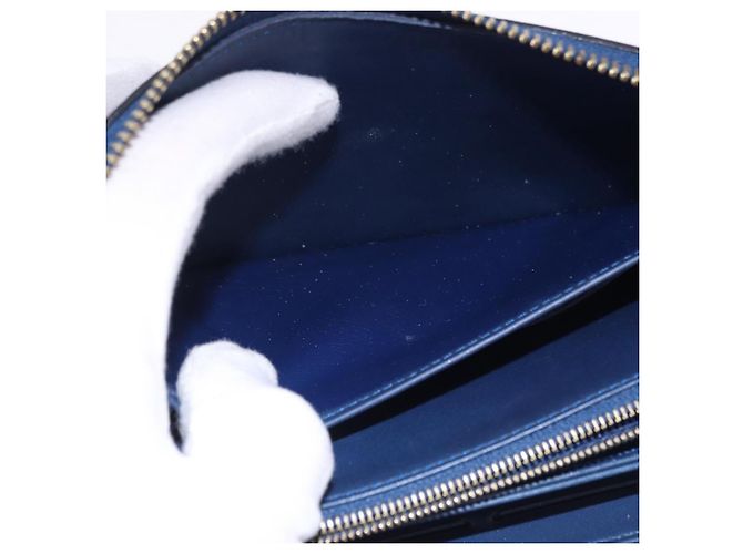 LOUIS VUITTON Monogram Vernis Zippy Long Wallet Grand blue M90047 Auth BA14414 Azul - vista 18