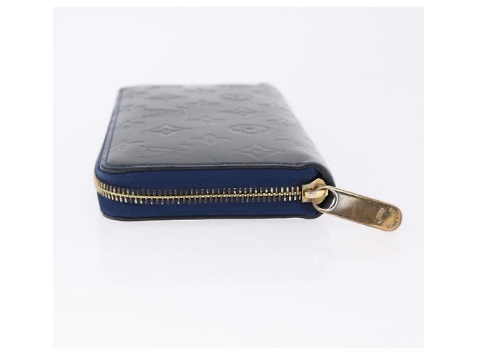 LOUIS VUITTON Monogram Vernis Zippy Long Wallet Grand blue M90047 Auth BA14414 Azul - vista 4