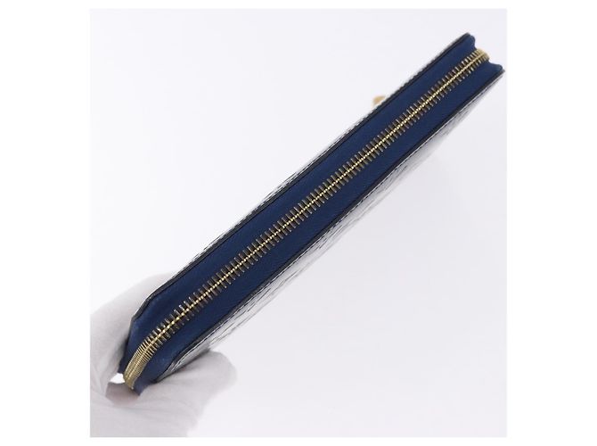 LOUIS VUITTON Monogram Vernis Zippy Long Wallet Grand blue M90047 Auth BA14414 Azul - vista 5
