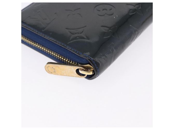 LOUIS VUITTON Monogram Vernis Zippy Long Wallet Grand blue M90047 Auth BA14414 Azul - vista 7