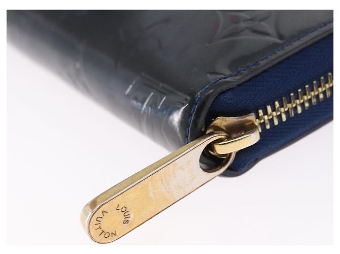 LOUIS VUITTON Monogram Vernis Zippy Long Wallet Grand blue M90047 Auth BA14414 Azul - vista 8
