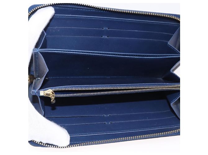 LOUIS VUITTON Monogram Vernis Zippy Long Wallet Grand blue M90047 Auth BA14414 Azul - vista 9