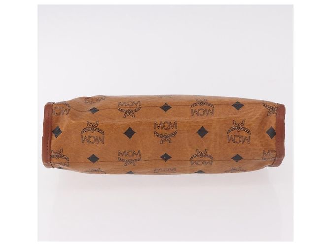 Clutch MCM Logogram Vicetos in pelle PVC Marrone Oro Auth gh2154 D'oro - vista 6