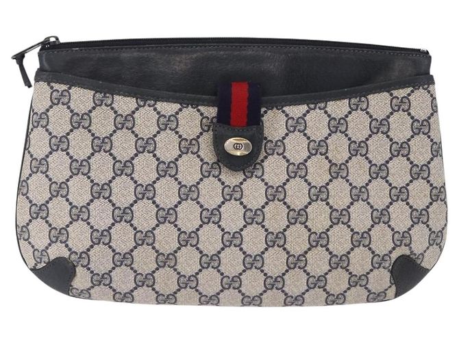 Borsa a tracolla GUCCI GG Supreme Sherry Line PVC Blu Navy Oro 39 02 026 Auth ep15125 D'oro - vista 13
