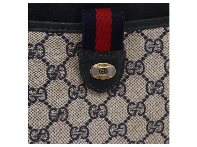 Borsa a tracolla GUCCI GG Supreme Sherry Line PVC Blu Navy Oro 39 02 026 Auth ep15125 D'oro - vista 18
