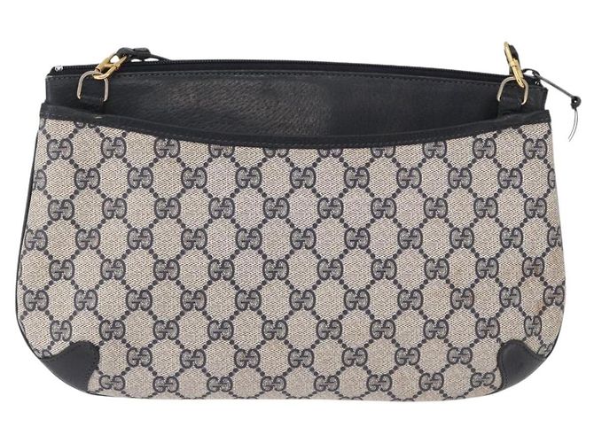 Borsa a tracolla GUCCI GG Supreme Sherry Line PVC Blu Navy Oro 39 02 026 Auth ep15125 D'oro - vista 2