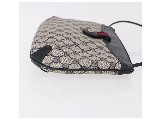 Borsa a tracolla GUCCI GG Supreme Sherry Line PVC Blu Navy Oro 39 02 026 Auth ep15125 D'oro - vista 3