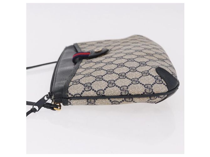 Borsa a tracolla GUCCI GG Supreme Sherry Line PVC Blu Navy Oro 39 02 026 Auth ep15125 D'oro - vista 4