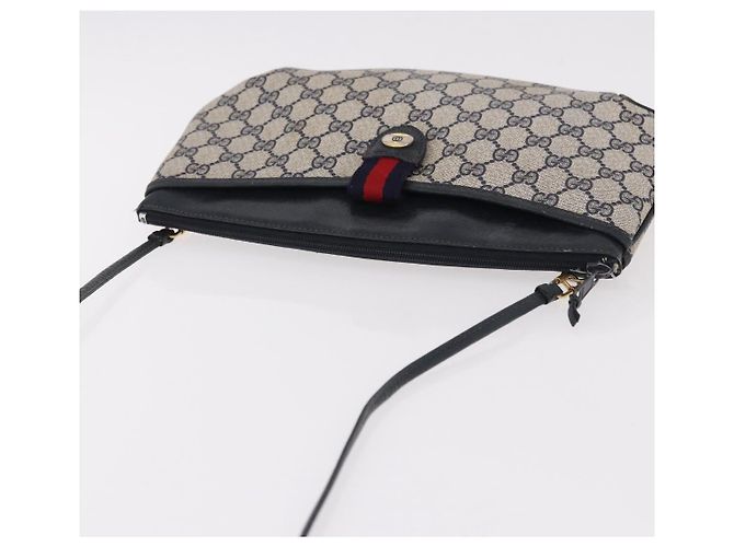 Borsa a tracolla GUCCI GG Supreme Sherry Line PVC Blu Navy Oro 39 02 026 Auth ep15125 D'oro - vista 6