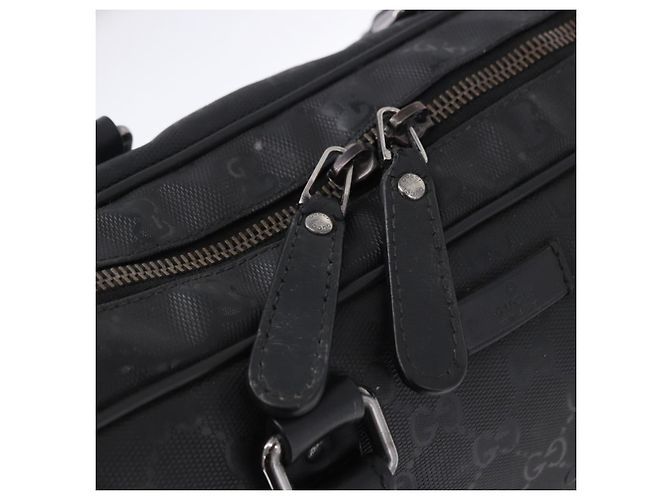GUCCI GG implementation Business Bag PVC Silver Black 201480 Auth ka5257 Nero Argento - vista 10