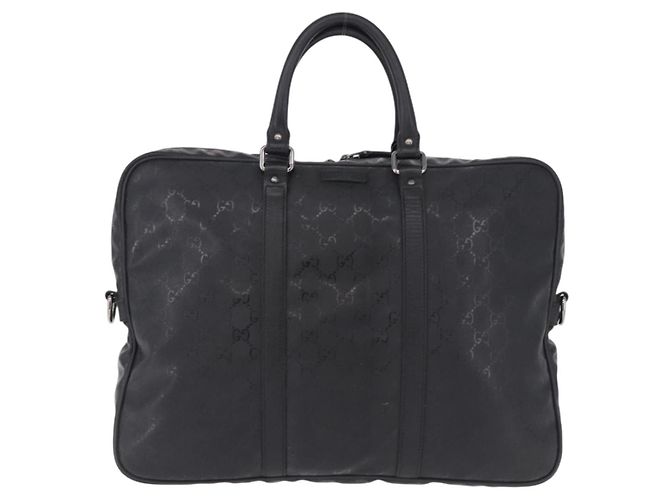 GUCCI GG implementation Business Bag PVC Silver Black 201480 Auth ka5257 Nero Argento - vista 13