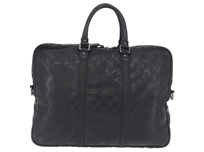 GUCCI GG implementation Business Bag PVC Silver Black 201480 Auth ka5257 Nero Argento - vista 2
