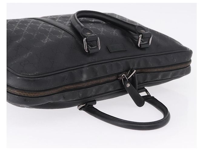 GUCCI GG implementation Business Bag PVC Silver Black 201480 Auth ka5257 Nero Argento - vista 6