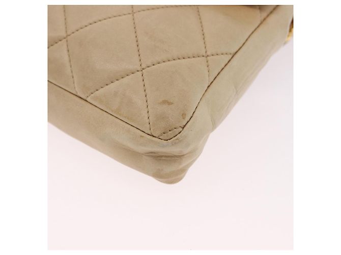 CHANEL Marsupio Matelasse in pelle di agnello Beige Oro CC Auth bs36144 D'oro - vista 14