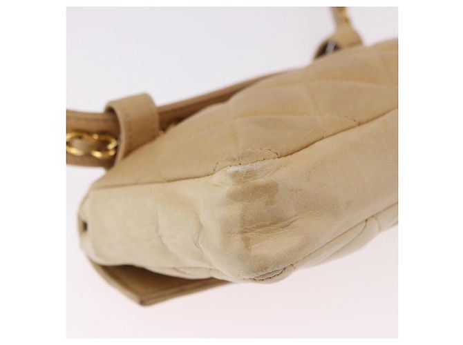 CHANEL Marsupio Matelasse in pelle di agnello Beige Oro CC Auth bs36144 D'oro - vista 15