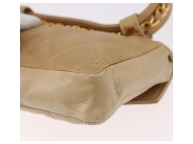 CHANEL Marsupio Matelasse in pelle di agnello Beige Oro CC Auth bs36144 D'oro - vista 16