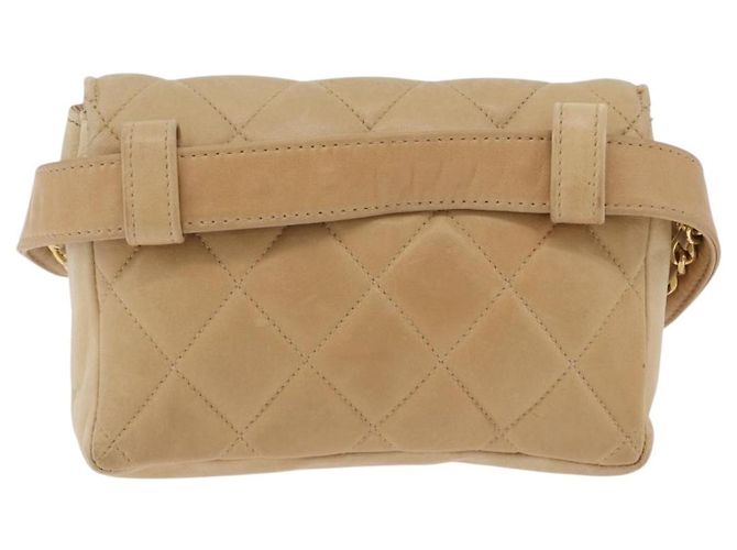 CHANEL Marsupio Matelasse in pelle di agnello Beige Oro CC Auth bs36144 D'oro - vista 2
